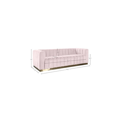 Marlon Pink Velvet Sofa