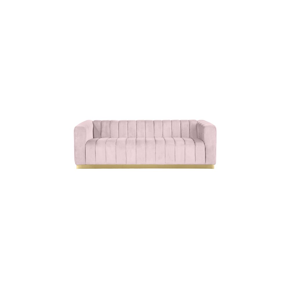 Marlon Pink Velvet Sofa