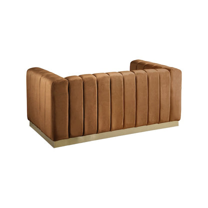 Marlon Saddle Velvet Loveseat
