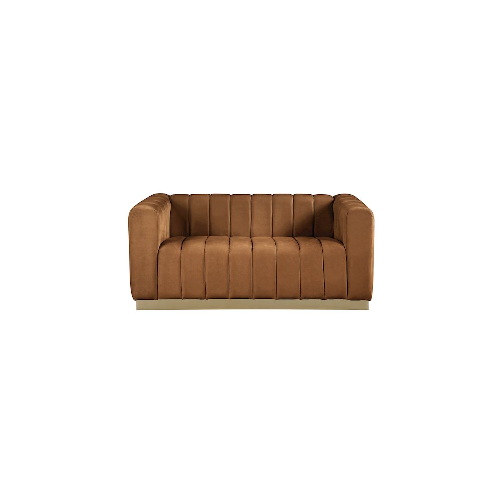 Marlon Saddle Velvet Loveseat
