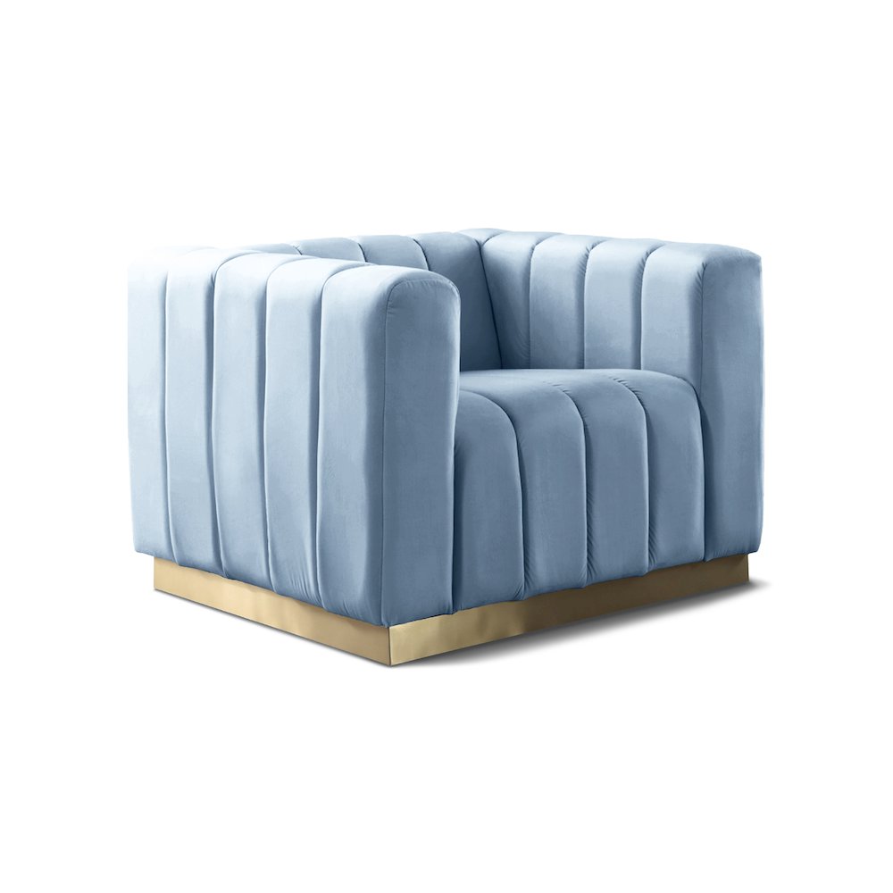 Marlon Sky Blue Velvet Chair
