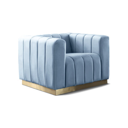 Marlon Sky Blue Velvet Chair