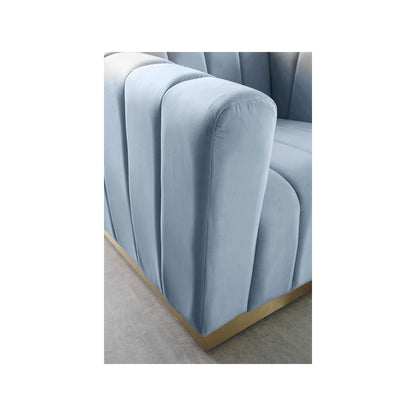 Marlon Sky Blue Velvet Chair