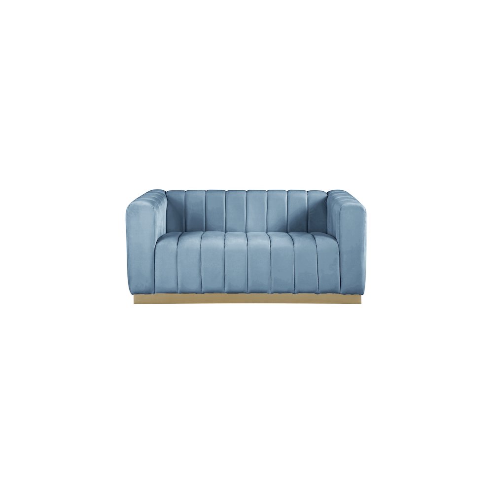 Marlon Sky Blue Velvet Loveseat