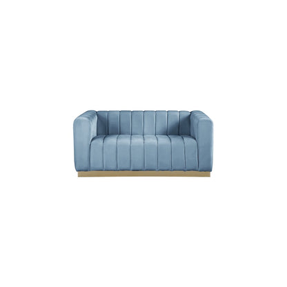 Marlon Sky Blue Velvet Loveseat