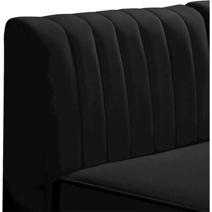 Alina Black Velvet Armless Chair