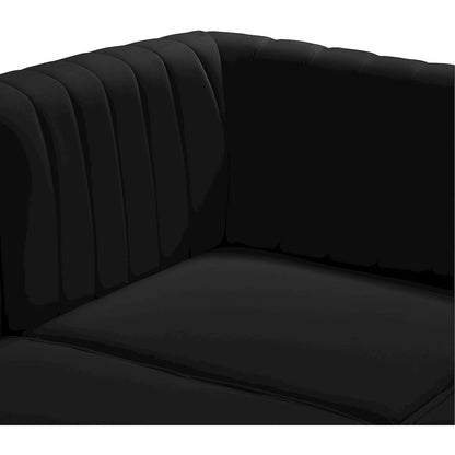 Alina Black Velvet Armless Chair