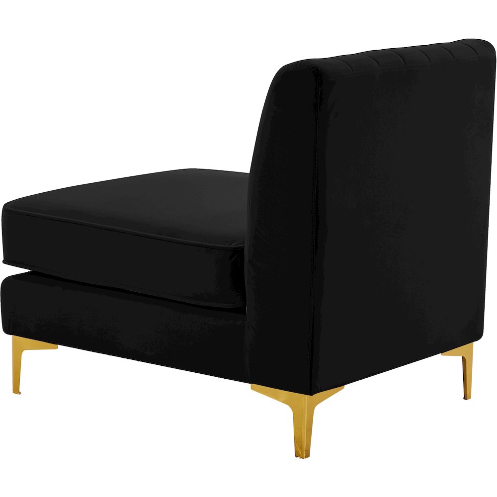Alina Black Velvet Armless Chair