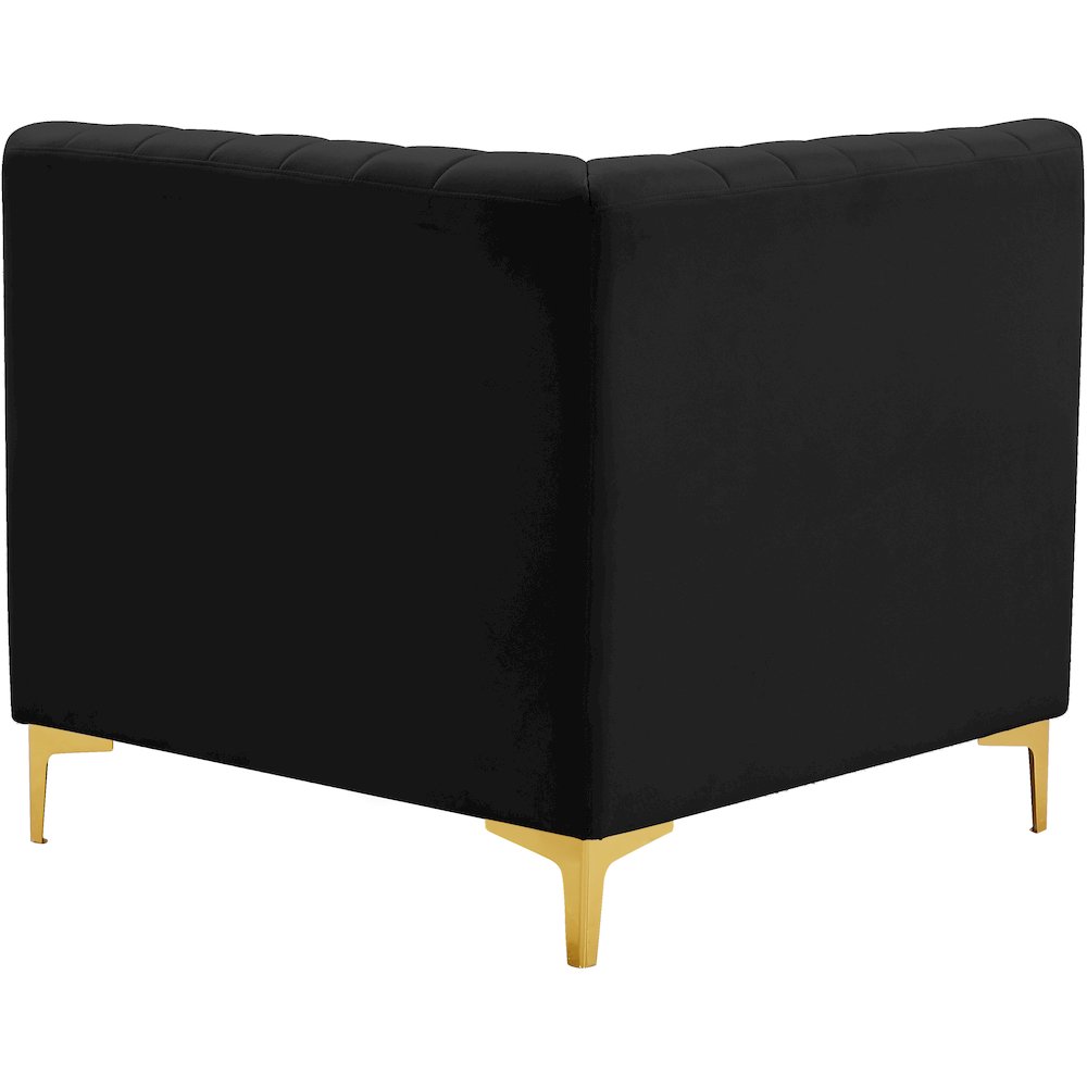 Alina Black Velvet Corner Chair