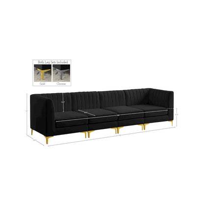 Alina Black Velvet Modular Sofa