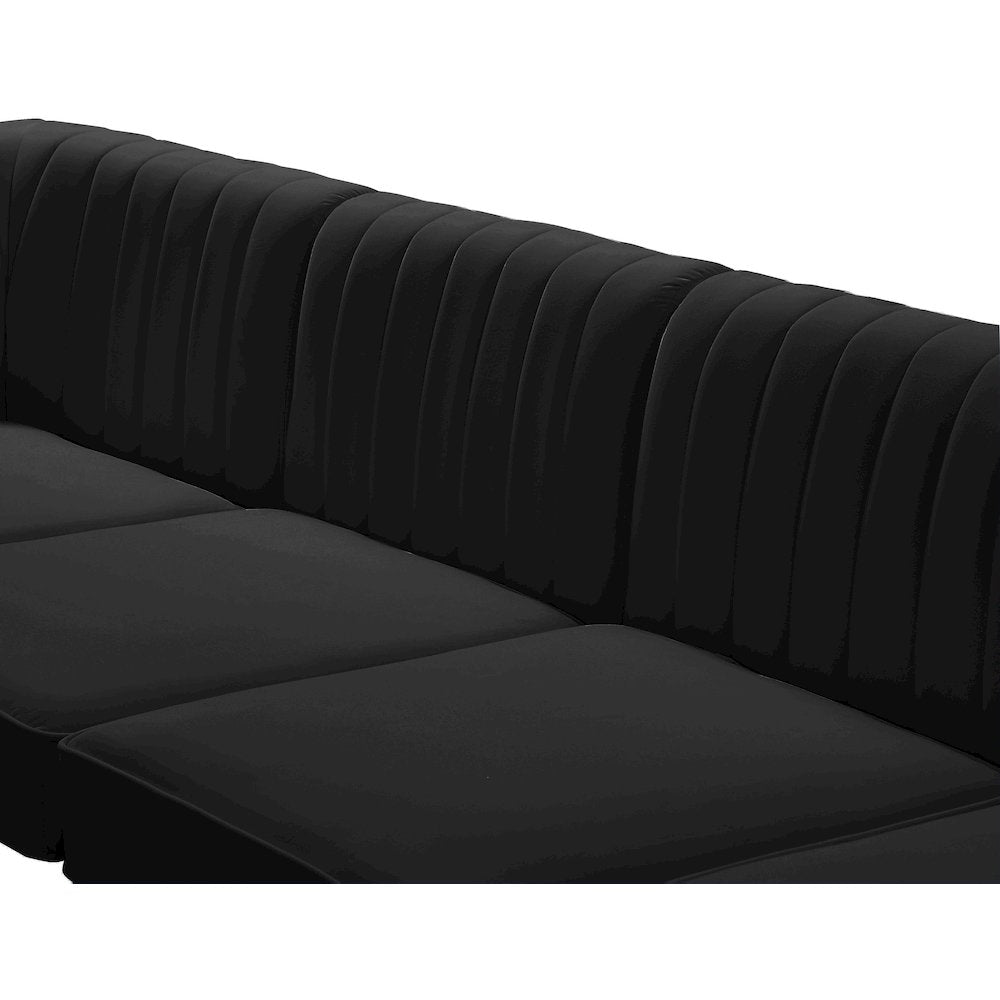 Alina Black Velvet Modular Sofa