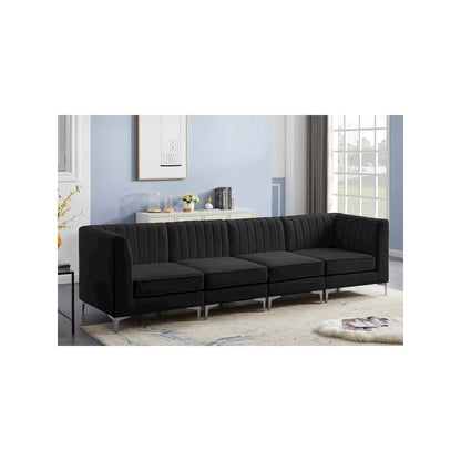 Alina Black Velvet Modular Sofa