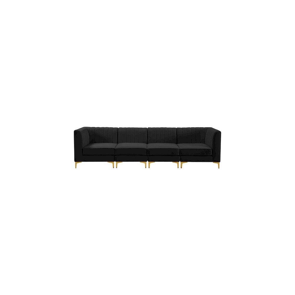 Alina Black Velvet Modular Sofa