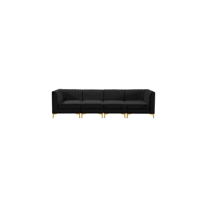 Alina Black Velvet Modular Sofa