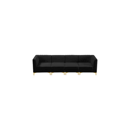 Alina Black Velvet Modular Sofa