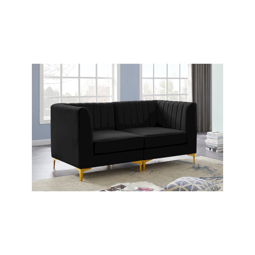 Alina Black Velvet Modular Sofa