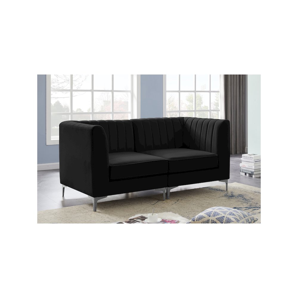 Alina Black Velvet Modular Sofa