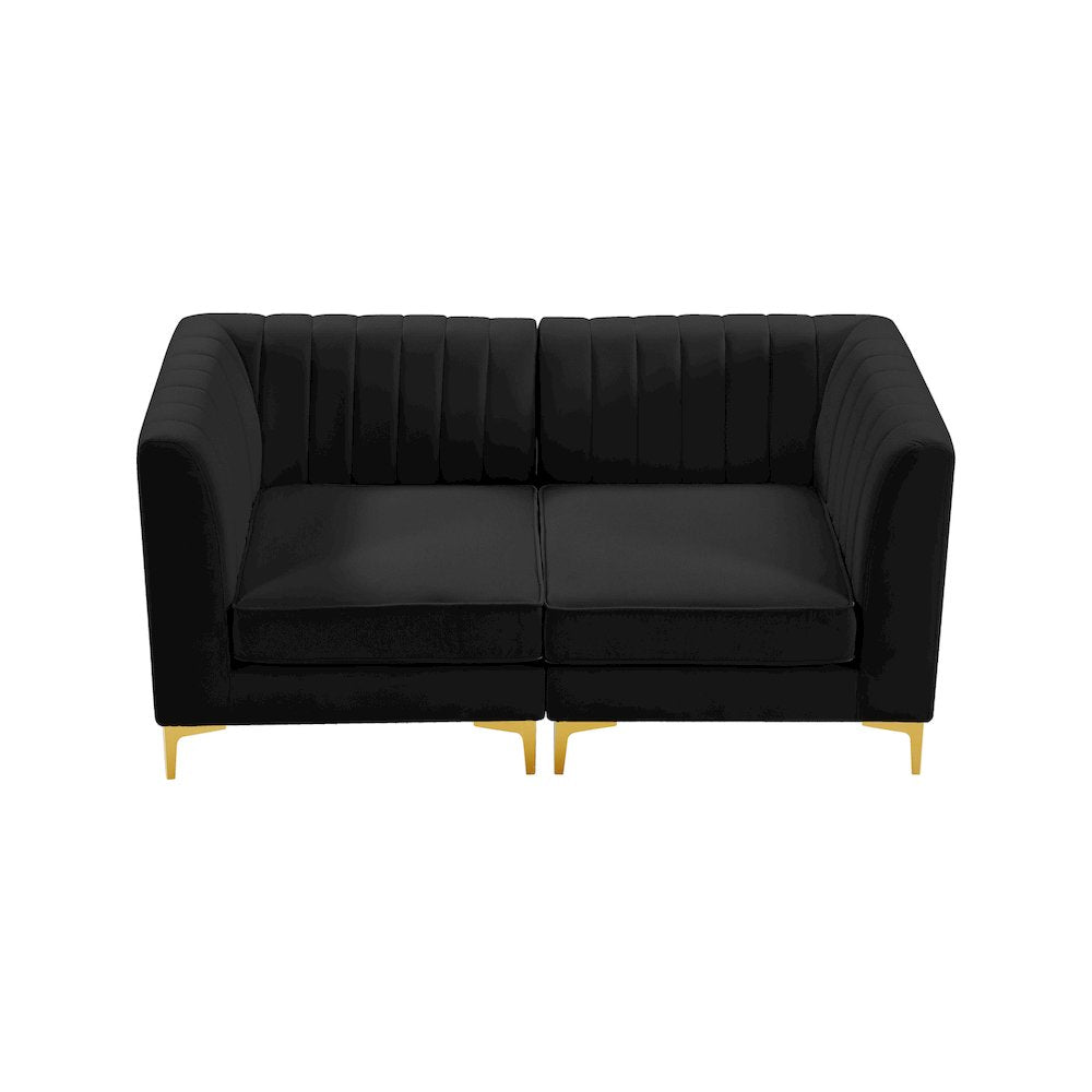 Alina Black Velvet Modular Sofa