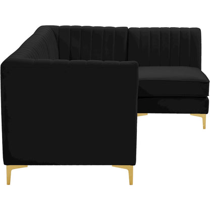 Alina Black Velvet Modular Sectional