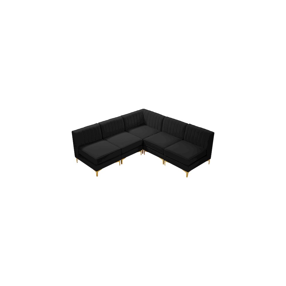Alina Black Velvet Modular Sectional