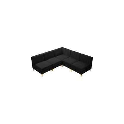 Alina Black Velvet Modular Sectional