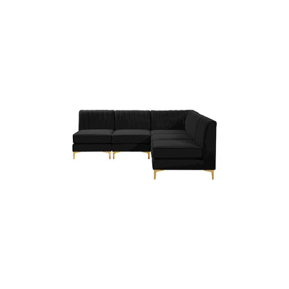 Alina Black Velvet Modular Sectional