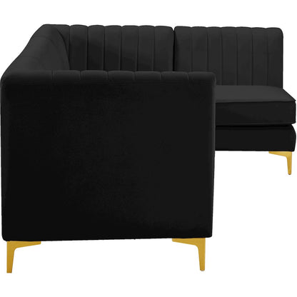 Alina Black Velvet Modular Sectional