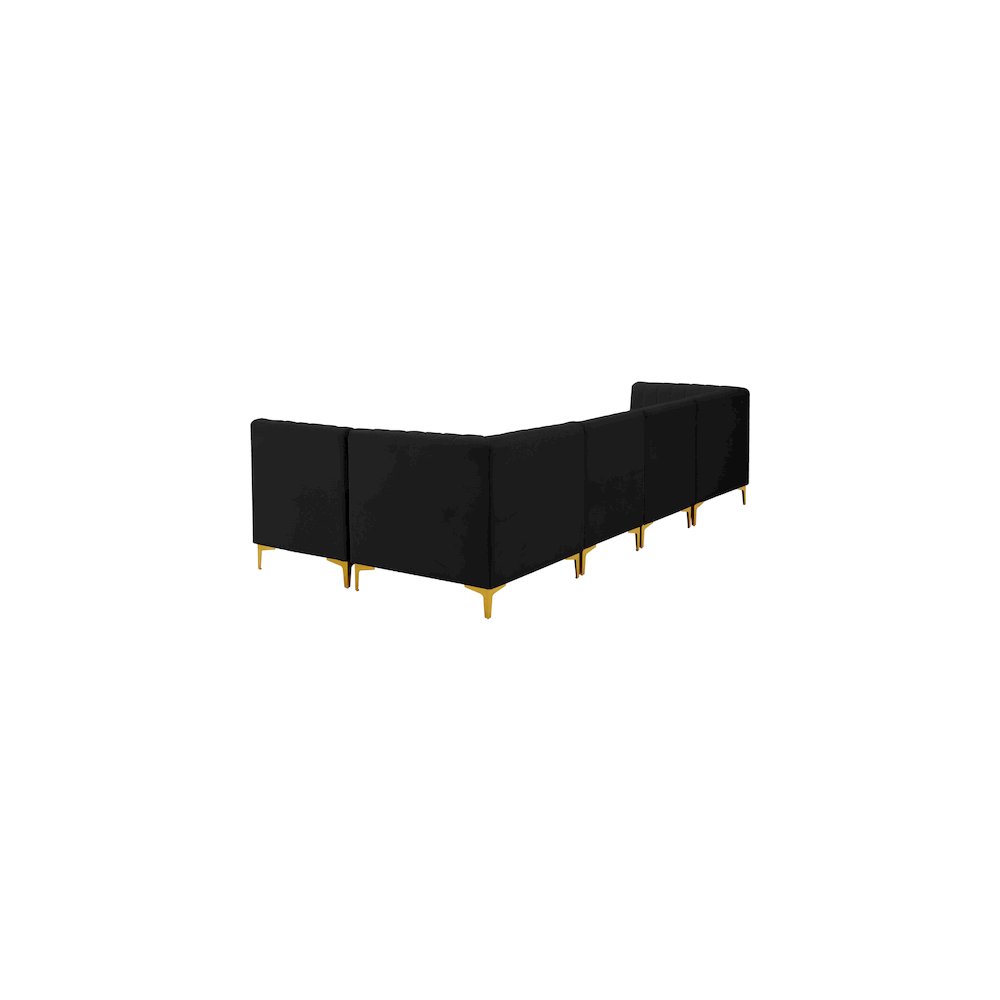 Alina Black Velvet Modular Sectional