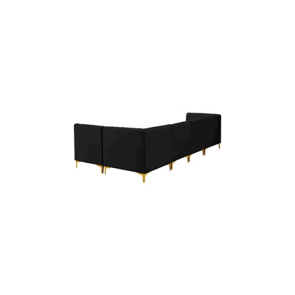 Alina Black Velvet Modular Sectional