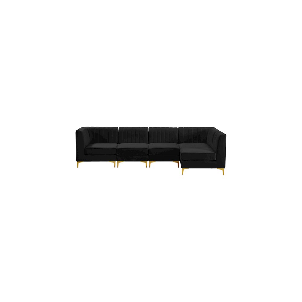 Alina Black Velvet Modular Sectional