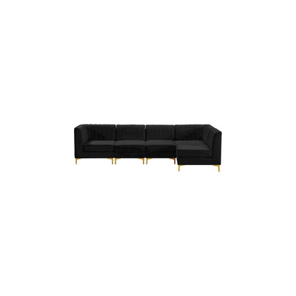 Alina Black Velvet Modular Sectional