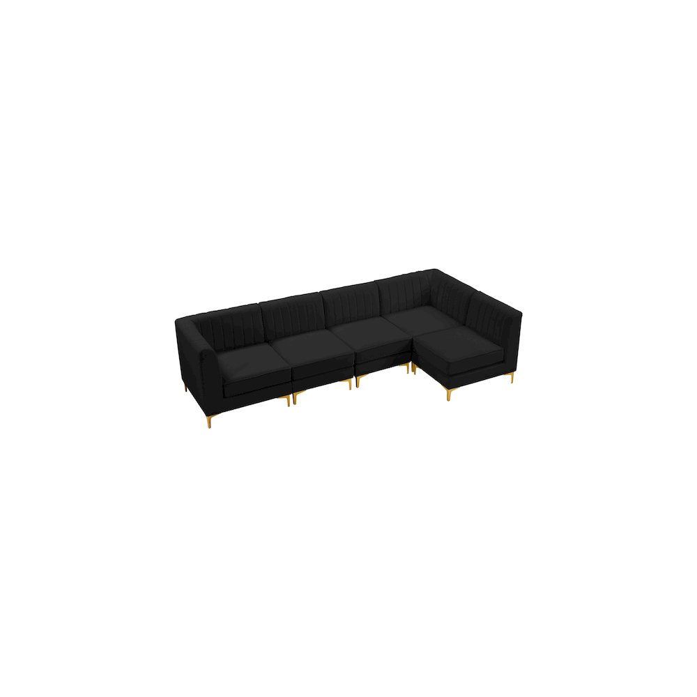 Alina Black Velvet Modular Sectional