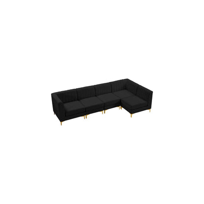 Alina Black Velvet Modular Sectional