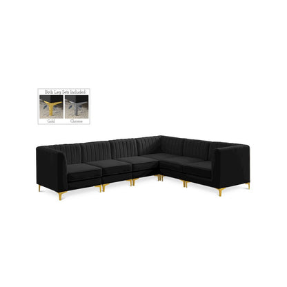 Alina Black Velvet Modular Sectional