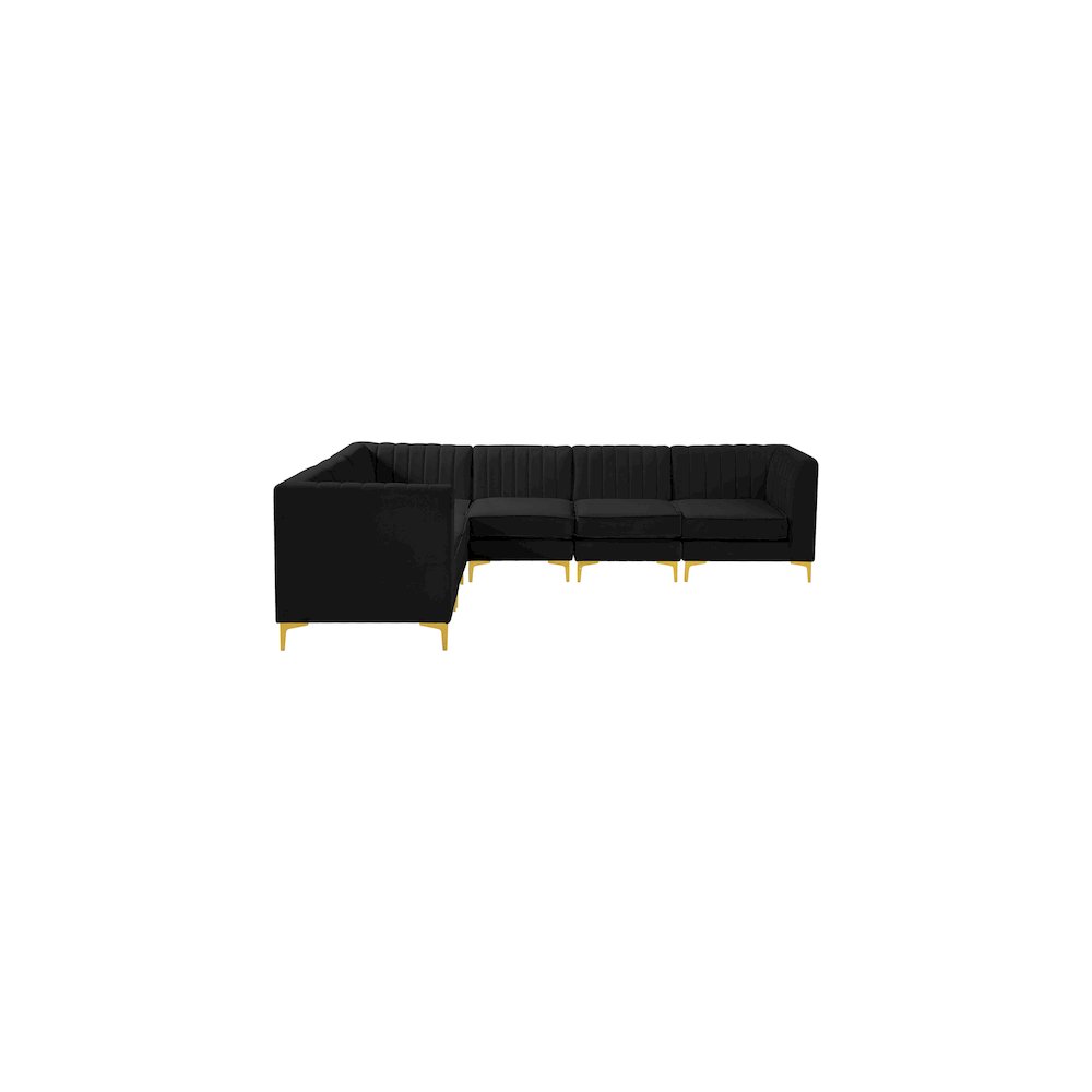 Alina Black Velvet Modular Sectional