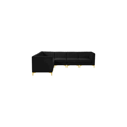 Alina Black Velvet Modular Sectional