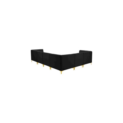 Alina Black Velvet Modular Sectional
