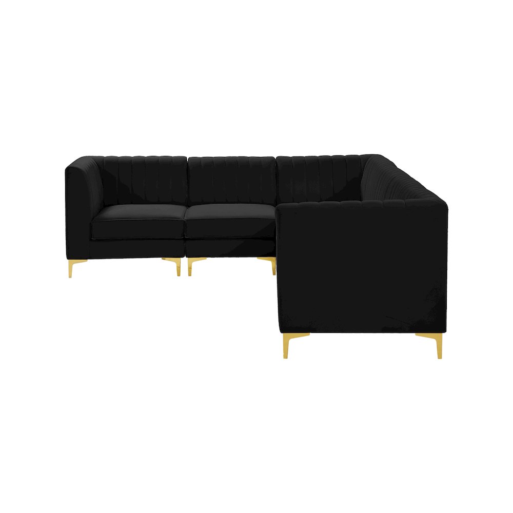 Alina Black Velvet Modular Sectional