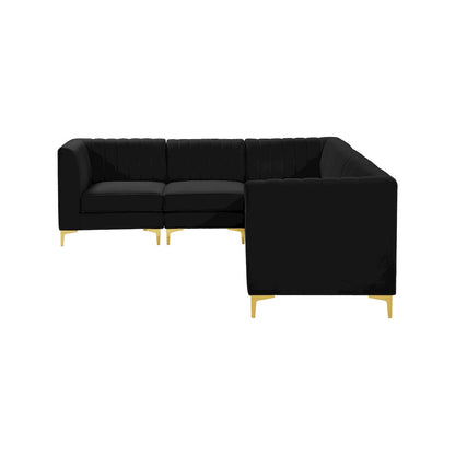 Alina Black Velvet Modular Sectional