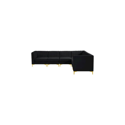 Alina Black Velvet Modular Sectional
