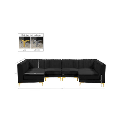 Alina Black Velvet Modular Sectional