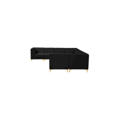 Alina Black Velvet Modular Sectional