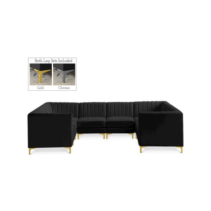 Alina Black Velvet Modular Sectional