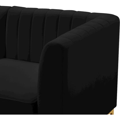 Alina Black Velvet Modular Sectional