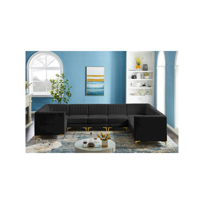 Alina Black Velvet Modular Sectional