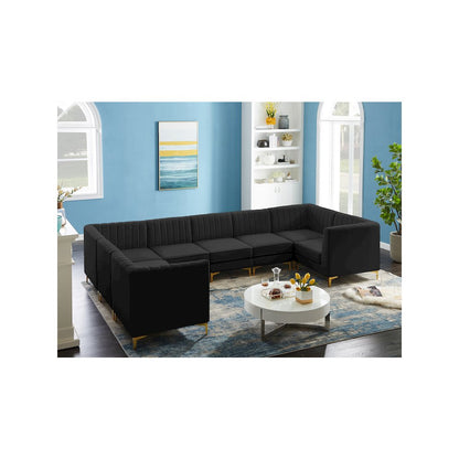 Alina Black Velvet Modular Sectional