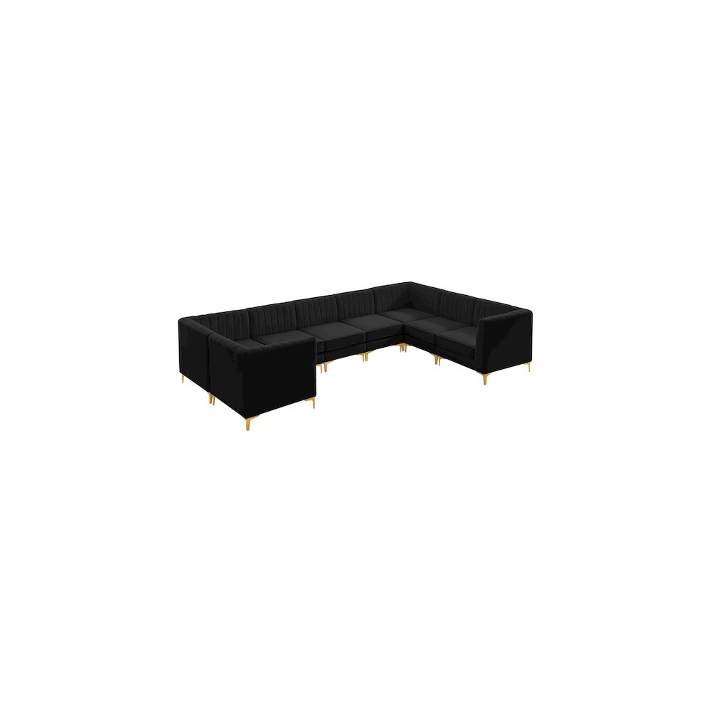 Alina Black Velvet Modular Sectional