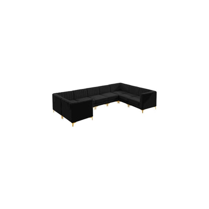 Alina Black Velvet Modular Sectional