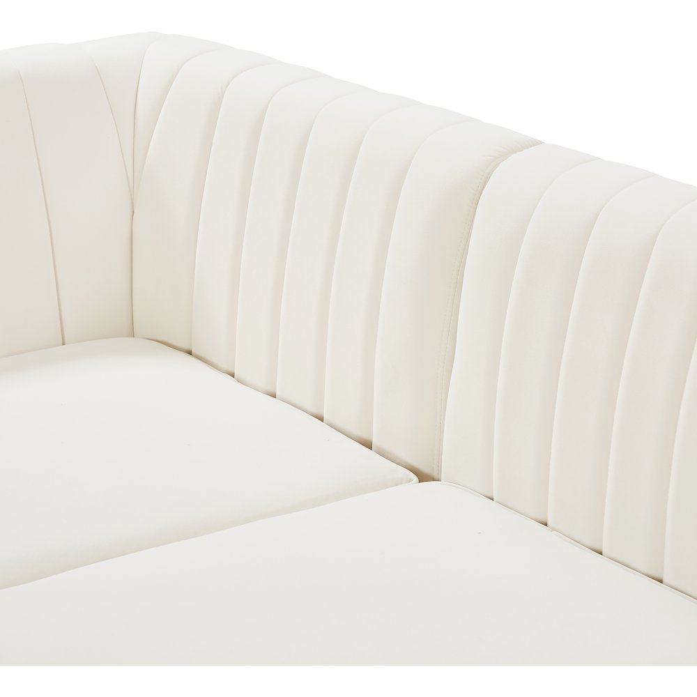 Alina Cream Velvet Armless Chair