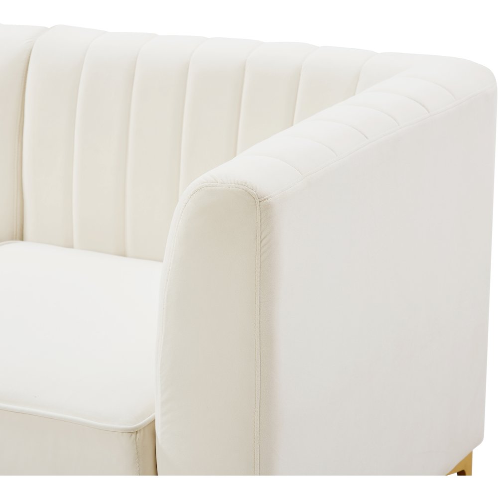 Alina Cream Velvet Armless Chair